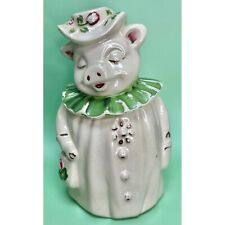 VTG Shawnee Winnie the Pig Green Clover 12” Cookie Jar 127 picture