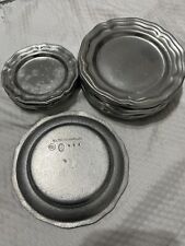 8  And 4 Piece Wilton Armetale Queen Anne Pewter Plates / Coasters picture