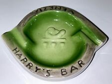 Harry's Bar Ashtray Harry’s Bar Venezia Ashtray Ceramic Ashtray Green Vintage picture
