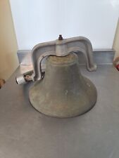 Antique Cast Iron Bell 13in x 8in  Upright Swinging Dinner School Farm picture