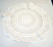 Vintage Round Hand Crocheted Doily, White, Cotton - 13 inches picture