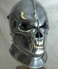 Medieval 18 Gauge Blackened Steel Dark Knight Sallet Halloween Helmet picture