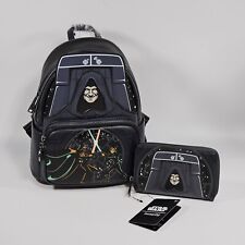 Disney Loungefly Star Wars Darth Sidious Scene Mini Backpack & Wallet w/ Tags picture