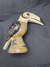 Vintage TOUCAN Bird Figurine TONALA Pottery Handpainted Mexico 8