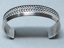 Navajo Sterling Silver Cuff with Twisted wire by Tom Hawk picture