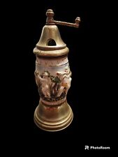 Reuge Capodimonte Music Box Brass Pepper Grinder Porcelain Cherubs Made in Italy picture