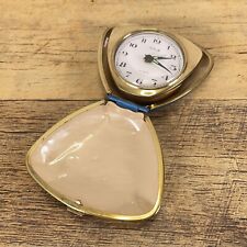 Vintage Telock Traveling Pocket Purse Watch Japan Blue Clamshell picture