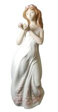 Lladro Zaphir Rare Large 17.5 Inch Vintage 9601 Girl In Gown With Flowers Matte  picture