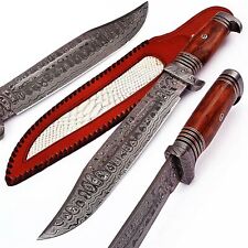 Hunt for Life Cajun Dweller Damascus Steel Clip Point Bowie Hunting Knife picture