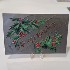 Postcard Christmas Winter Scene Holly Berry 101613 picture