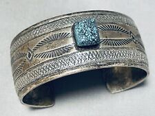 RED MOUNTAIN TURQUOISE VINTAGE NAVAJO STERLING SILVER BRACELET CUFF picture