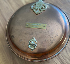   Antique vintage copper & brass bed warming pan Claridges Hotel London. picture