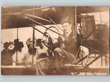 c1910 EARLY Aviation Pioneer In Plane Airplane RPPC Real Photo Postcard picture