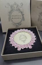 Olivia Riegal Photo Frame Pink Crystals New In Box Wedding Baby Spring 6x6  picture