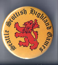 Vintage Seattle SCOTTISH Highland GAMES pinback DANCING BAGPIPES Piping SCOTLAND picture