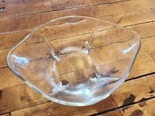 Vtg ANCHOR HOCKING SWEDISH MODERN 6x8 Inch CLEAR Serving GLASS BOWL 3 Inch Tall picture