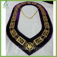 Masonic Regalia Rose of Seven Seal Gold Metal Chain Collar Best Quality picture