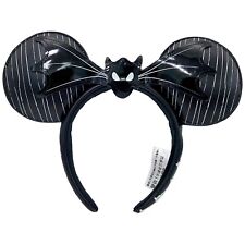 Disney Parks Minnie Mouse Ears Headband Halloween Nightmare Before Christmas Bat picture