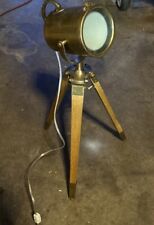Nautical Floor Lamp Searchlight Vintage Wood Tripod lamp Home decor corded lamp picture