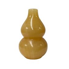 Oriental Yellow Stone Carved Gourd Shape Fengshui Display Art ws1196 picture