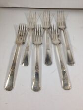 Set of 6 Vintage WM Rogers Oneida Sectional RIO Silverplate Dinner Forks picture