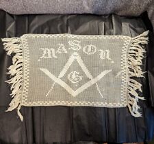 Rare Masonic Lace Filet Crochet Doily 180/s Freemasonry Esoteric Victorian Mason picture
