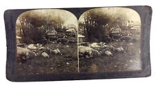1920s Underwood Keystone View Enemy Airmen Bombed Supply Trains Stereo Card picture