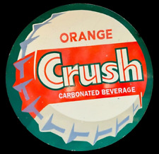 PORCELIAN ORANGE CRUSH ENAMEL SIGN SIZE 30X30 INCHES DOUBLE SIDED picture