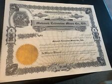 Mohawk Extension Mines Company - unissued Stock Certificate #55 Nevada Mining picture