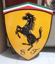 Ferrari Logo: Advertising Porcelain Enamel Heavy Metal Sign 28 x 22 Inches SS picture