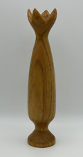 Carved Oak Wood Candle Stick 7