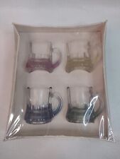 Vintage Federal Glassware Gem Tone Rumpus Set Shot Glasses Mini Mugs Pastel picture