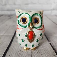 San Marco Buccellati Porcelain Owl Italy White w Gold & Jewel Accents  picture