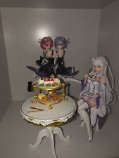 RARE OOAK Re:Zero Rem and Ram Twins Ver and Emilia: Tea Party Ver 1/7 Scale Set picture