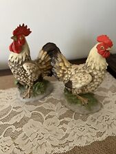 Vintage Collectibles Homco Ceramic Rooster and Hen Figurines #1446 Farmhouse picture