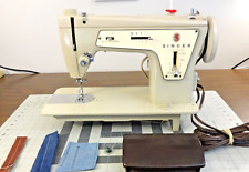 ALL STEEL SINGER 237 Heavy Duty Zigzag Sewing Machine - Denim Leather - SERVICED picture