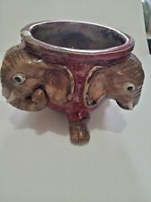 Vintage Pottery hand painted  elephant  bowl Hand Made (mark bottom) picture