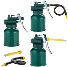 Hexin Metal Oil Can, Green Pistol Oiler Can Pump Oiler with 2 Spouts Straight &  picture
