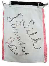 Vintage 1920-1930's Embroidered Laundry Bag.  Ruffled Edging. Unique  Large picture