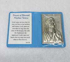 Rare Prayer Of Blessed Mother Teresa Pewter Icon Sacred Heart Monastery C3 picture