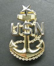 SENIOR CHIEF PETTY OFFICER USN NAVY LAPEL PIN BADGE 1.25 X 1.7 INCHES ANCHOR picture
