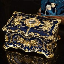 BLUE TIN ALLOY  RECTANGLE  MUSIC BOX   ♫  HOWLS MOVING CASTLE  ( HAVE VIDEO ) picture