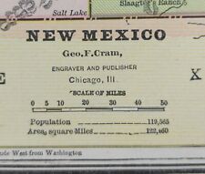 Vintage 1887 NEW MEXICO Map 11