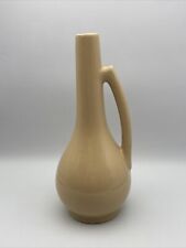 1950s Brush McCoy Ceramic Music Box Jug Decanter Vase w/ Handle Beige 10.5” picture