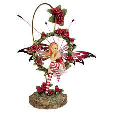 Roses in Bloom Mystical Magical Fae Fairy of the Rose Garden Sculpture w/ Stand picture