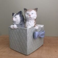 Vintage NAO Porcelain Cats In A Basket Figurine #1080  picture