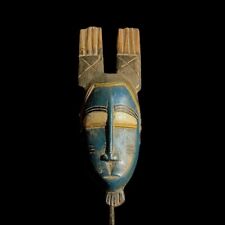 African Baule Ndoma Tribal Face Mask Wood Hand Carved Wall Hang Face Mask-9189 picture