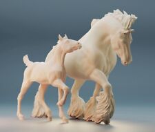 Breyer resin Model Horse Shire Horse Mare And Filly - White Resin Ready To Paint picture