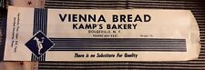 Vintage Kemp's Bakery Vienna Bread Wax Advertising Wrapper Bag Dolgeville NY  picture
