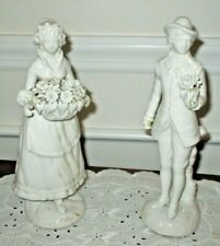 V. Bassano Pair of woman and man white porcelain figurines picture
